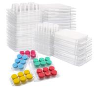 Lwaviwer 150 Pack Wax Melt Clamshells Molds, 6-Cavity Clear Empty Plastic Round Shape Square Wax Melt Container (Round)