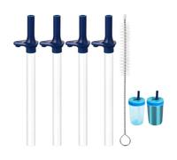 Lwaviwer 4PCS Replacement Straws with Bite Valve for Zak DesignsKelso 15 OZ, with 1 Brush Reusable Kids Cup Replacement Straws