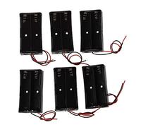 Lwaviwer 6 Pcs Black Plastic 2 x3.7V 18650 Type Battery Holder Box Case