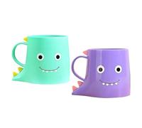 Lwaviwer PP Mouthwash Holder, 2PCS Cute Dinosaur Mouthwash Cups, Bathroom Toothbrush Cup, Bathroom Toothbrush Cup A