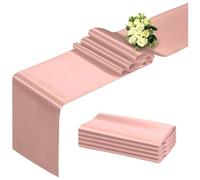 Lwaviwer Rose Gold Table Runner 12x108 Inch 10 Pack Satin Table Runners, Smooth Table Runner for Wedding Banquets Birthday