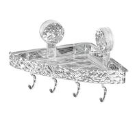 Lwaviwer Shower Suction Cup Storage Rack Clear Acrylic Shower Shelves Glacier Water Ripple Corner Shelf for Shower Accessories