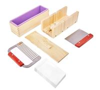 Lwaviwer Soap Making Kit, 42 OZ Soap Molds with Adjustable Wooden Soap Measuring Box, Soap Cutter. DIY Sets
