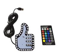 Lwaviwer Universal Funny Car Finger Light with Remote Good Gesture Lamp Glow Panel Sticker for Car Window Decorative