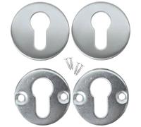 Lwavnd Euro Lock Escutcheon, Stainless Steel Round Keyhole Cover Plate. Security Reinforcer for Lock Cylinder, Ideal for Anti-Theft, Wooden & Metal Entryway Systems. Easy Drill-and-Screw Installation.
