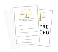 LWBEO Law School Graduation Party Invitation, Golden Law Degree Graduation Invites for Grad Celebration Announcement, 20 Sets with Envelopes Party Favor & Supplies/01