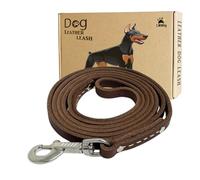 LWBMG 6ft Leather Dog Leash, Large Dog Leash, Soft Leather Handmade Training Lead for Small, Medium and Large Dogs, for Walking, Walking
