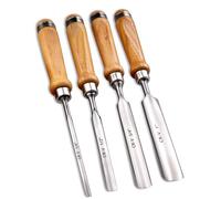LWCUSNJ 4-Pieces Woodworking Wood Chisel Set,CR-V Steel Sharp Curved Edge Gouge Firm Wood Handle Carpentry Gouge Tools