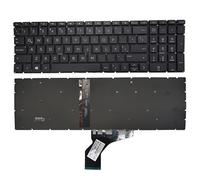 LWDOZMD Spanish SP/Latin LA Laptop keyboard For HP for Pavilion 15-DA 15-DB TPN-C135 TPN-C136 250 G7 255 15S-DU 15-DW 15-CS(Black LA backlit)