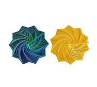 LWDXQQTX 3D Printed Expanded Sensory Fidget Star Geometric Fractal Spinning Tower: Adult Office Stress Relief Set (Yellow Blue)