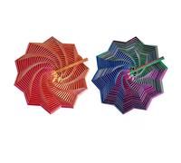 LWDXQQTX 3D Printed Expanded Sensory Fidget Star Geometric Fractal Spinning Tower: Adult Office Stress Relief Set (Orange Purple)