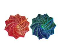 LWDXQQTX 3D Printed Expanded Sensory Fidget Star Geometric Fractal Spinning Tower: Adult Office Stress Relief Set (Red Blue(m))