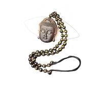 LWDXQQTX Buddhist pendant necklace, Chinese style Buddha collar chain, hand carved protection good fortune Decorative, S, Obsidian, Obsidian