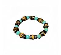 LWDXQQTX Handmade bamboo bracelets Bone Shaped Bead Stretch Bracelet, meditation bead strand gift for good luck, One Size, Wood, Agate