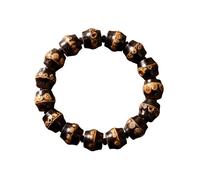 LWDXQQTX Handmade bamboo bracelets Bone Shaped Bead Stretch Bracelet, meditation bead strand gift for good luck, One Size, Wood, Agate
