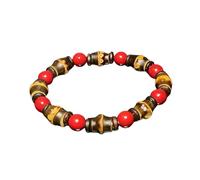 LWDXQQTX Handmade bamboo bracelets Bone Shaped Bead Stretch Bracelet, meditation bead strand gift for good luck, One Size, Wood, Agate