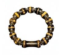 LWDXQQTX Handmade bamboo bracelets Bone Shaped Bead Stretch Bracelet, meditation bead strand gift for good luck, One Size, Wood, Agate