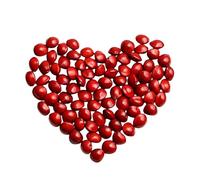 LWDXQQTX Opaque Heart Shaped Beads 8mm red Bean DIY Loose Beads Made from Plant Seeds (8mm 50 Grams)