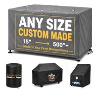 lwe Custom Size Waterproof Dust Cover, Made to Measure with Personalised Logo or Text, Heavy Duty Oxford for Garden Furniture, BBQs, Generators and Equipment (Grey)