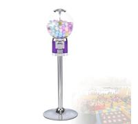 LwiftGal Vending Machine,Commercial Coin Gumball Machine,With Metal Stand & 200 Ball Shells,Toy Capsule Vending Machine For Business Or Home Purple-Withemptycapsules