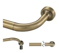 Lwiiom Antique Bronze Curtain Rod - 28-56" with 1" Diameter Discs, Adjustable Room Darkening Curtain Rod with Aluminum Finials and Brackets, Wrap Around Design