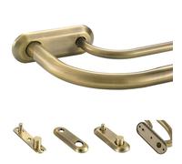 Lwiiom Double Curtain Rod 48-84 Inch, Adjustable Antique Bronze Wrap Around With Aluminum Double-Deck Finials and Brackets, 1" Front and 5/8" Back Blackout