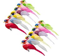 LWINGFLYER 12PCS Suitable for Spring Realistic Colourful Artificial Foam Birds and Feathers Living Room Garden Wedding DIY Craft Decoration