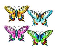 LWINGFLYER 4PCS Metal Butterfly Wall Decor for Garden Sculptures for Patio Fences Balcony Spaces Perfect for Backyard Gardens Secluded Yards Outdoor Walls