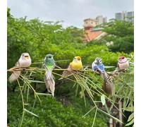 LWINGFLYER Artificial Birds Decoration Colourful Bird with clips for Crafts Christmas Tree Garden Home Party Decors (Metal-clip)