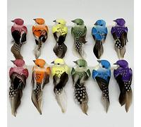 LWINGFLYER Artificial birds realistic foam birds for Crafts Decor Christmas Tree Garden Decorations Spring displays (Metal-clip)