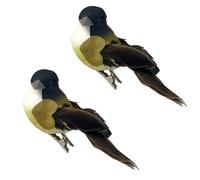 LWINGFLYER Artificial birds Foam Feather Birds with clips for Crafts Garden Spring Decor Christmas Tree Wedding Accessories Decorationon(2PCS)