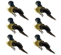 LWINGFLYER Artificial birds Foam Feather Birds with clips for Crafts Garden Spring Decor Christmas Tree Wedding Accessories Decorationon (6PCS)