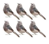 LWINGFLYER Artificial Birds Sparrow Ornaments with Clips Fairy Garden Outdoor Christmas tree Home Festival Party Wedding Decoration Seasonl decor