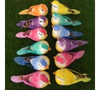LWINGFLYER Artificial Foam Sparrows - 12 Pcs, 6 Colours, Realistic Garden & Home Decor