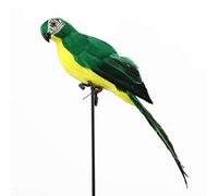 LWINGFLYER Christmas Artificial Parrot Foam Feather Parrot Macaw Bird Costume Epaulette Modern Home Garden Party Winter Decoration (13.8"/35cm) (Green)