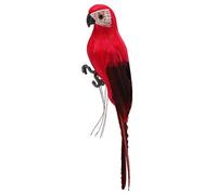 LWINGFLYER Christmas Artificial Parrot Foam Feather Parrot Macaw Bird Spring Costume Epauls Modern Home Garden Party Decoration (9.8"/25cm) (Red)