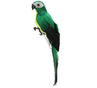 LWINGFLYER Christmas Artificial Parrot Lifesize Artificial Simulation Foam Feather Parrot Macaw Bird for Spring Apparel Epaulette Modern Home Garden Party Decoration (9.8"/25cm) (Green)