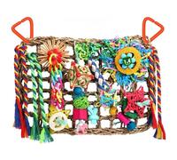 LWINGFLYER Parrot Toys Foraging Toys Parrot Foraging Wall For Birds Chopping Seaweed Birdcage Toy Accessories Comes with Colored Wooden Blocks