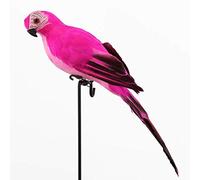 LWINGFLYER Rose Pink Artificial Parrot Life Size Foam Feather Parrot Macaw Birds for Decoration Costume Shoulder Ornament Modern Home Garden Party Decor (13.8inch/35cm)
