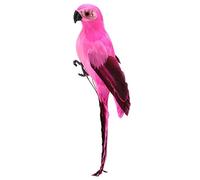 LWINGFLYER Rose Pink Artificial Parrot Life Size Foam Feather Parrot Macaw Birds for Decoration Costume Shoulder Ornament Modern Home Garden Party Decor (9.8inch/25cm)