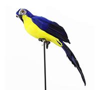 LWINGFLYER Royal Blue Artificial Parrot Life Size Foam Feather Parrot Macaw Birds for Decoration Costume Shoulder Ornament Modern Home Garden Party Decor (13.8inch/35cm)