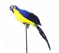 LWINGFLYER Turquoise Blue Artificial Parrot Life Size Foam Feather Parrot Macaw Birds for Decoration Costume Shoulder Ornament Modern Home Garden Party Decor (13.8inch/35cm)