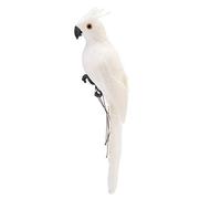 LWINGFLYER White Artificial Parrot Life Size Foam Feather Parrot Cockatoo Birds for Decoration Costume Shoulder Ornament Modern Home Garden Party Decor (9.8inch/25cm)