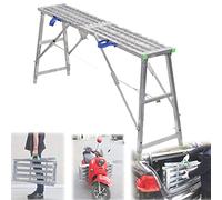 LWJSOCP Adjustable Scaffolding Work Platform - 880 Lbs Capacity Portable Folding Aluminum Step Ladder for Vehicle Washing Window Cleaning Home Decorating - 140Cm Height