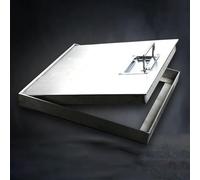 LWJSOCP Customizable 304 Stainless Steel Square Inspect Cover with Handles, Hidden Access Hatch for Stock Room, Metal Lid for Easy Access and