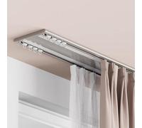 LWJSOCP Double Curtain Track System 2 Layer Aluminum Ceiling Mount Black Drapery Rail Silent Glide Easy Installation 2.4m/7.9ft Perfect for Curtains & Drapes (Gold)