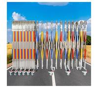 LWJSOCP Expandable Barricade Stainless Steel, Industrial Mobile Safety Barrier Gate with Casters, Retractable Traffic Fence for Supermarket School Road，Silver 3.6x19.7FT(1.1x6M)