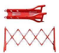 LWJSOCP Expandable Mobile Road Barrier, Telescopic Traffic Barrier with Reflective Stripes for Workplace Maintenance & Construction Safety - Red, Durable & Portable