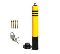 LWJSOCP Heavy-Duty Steel Parking Bollard with Lock & Base, Traffic Barrier Post, 75cm/29.5in Safety for Effective Traffic Control, Durable Parking Post, Road Safety Cone