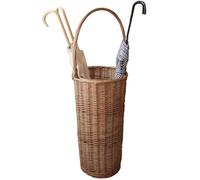 LWJSOCP Pastoral Style Floor standing Umbrella Rack Holder with Hand woven Bucket and Handle Ideal for Coffee Shops and Entryways Multi functional Dirty Clothes Basket/Gift